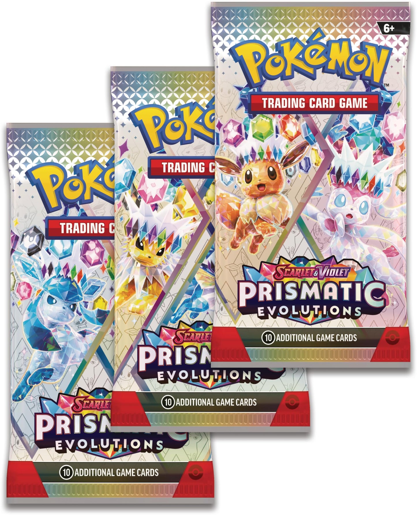 Pokemon TCG: Scarlet & Violet—Prismatic Evolutions Tech Sticker Collection – Leafeon (1 Foil Promo Card & 3 Booster Packs)